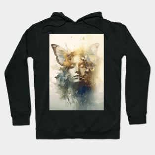 Lepidopterist Butterfly Woman Face Abstract Art Hoodie